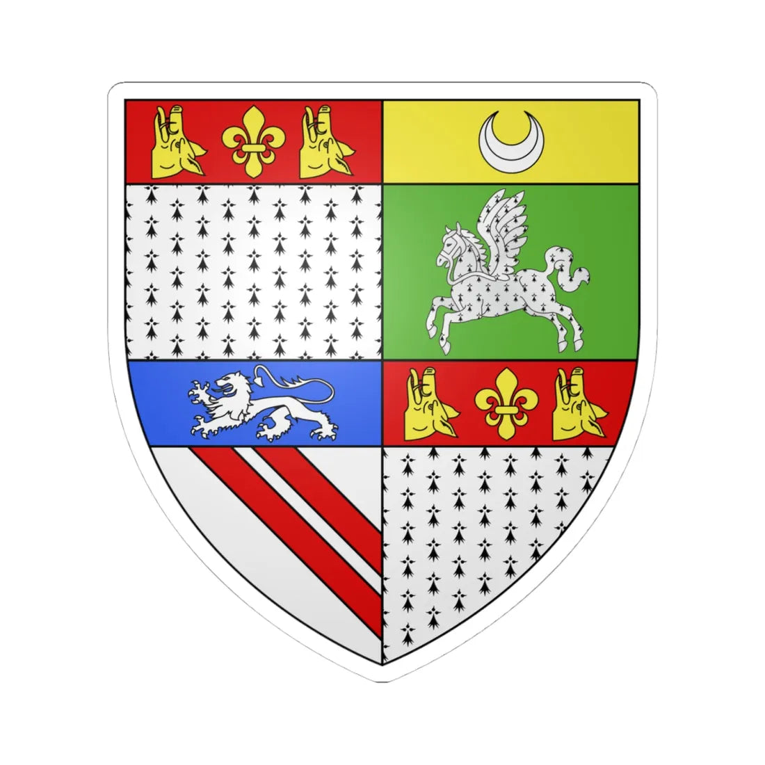 Taylour-Quin arms Headfort (Ireland) (Coat of Arms) STICKER Vinyl Kiss-Cut Decal 4 Inch White - The Sticker Space