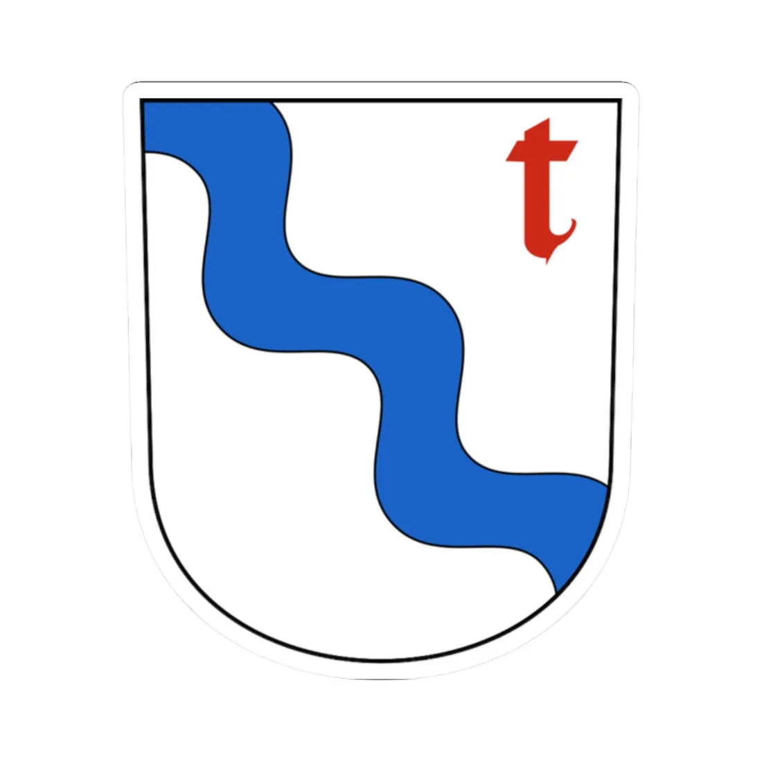 Tübach-blazon (Switzerland) (Coat of Arms) STICKER Vinyl Kiss-Cut Decal 2 Inch White - The Sticker Space