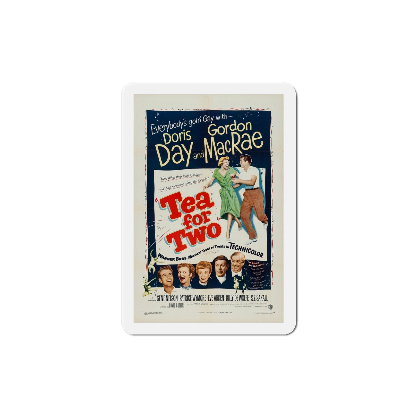 Tea for Two 1950 Movie Poster Die-Cut Magnet-5 Inch-The Sticker Space