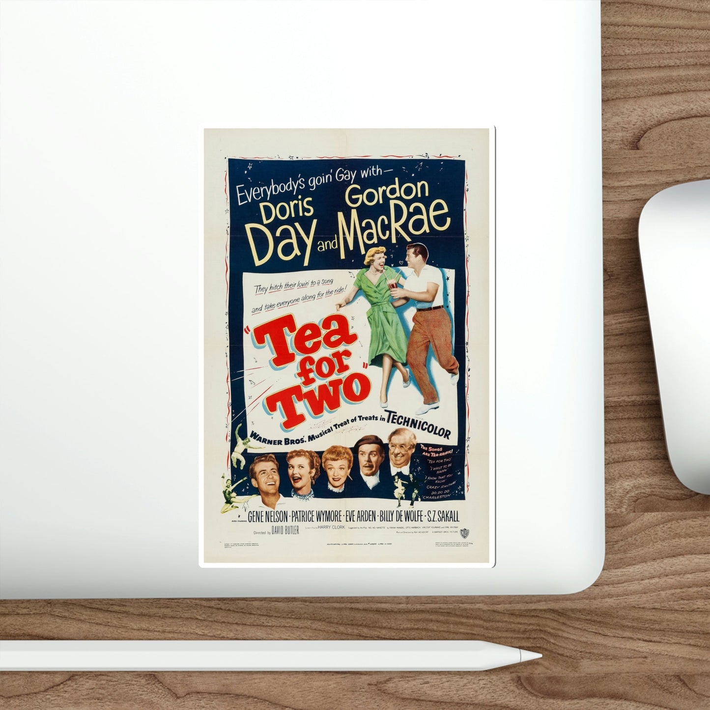 Tea for Two 1950 Movie Poster STICKER Vinyl Die-Cut Decal-The Sticker Space