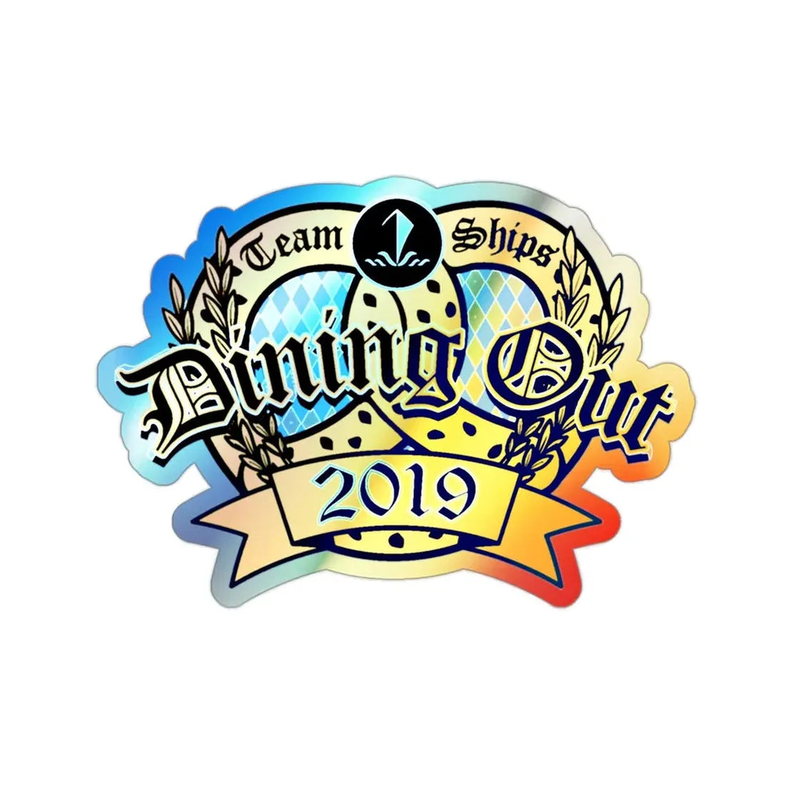 Team Ships Dining Out 2019 (U.S. Navy) Holographic STICKER Die-Cut Vinyl Decal 2 Inch Holographic - The Sticker Space