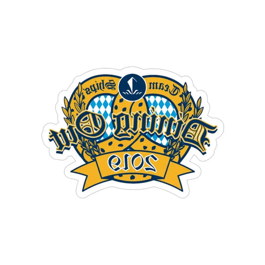 Team Ships Dining Out 2019 (U.S. Navy) REVERSE PRINT Transparent Die-Cut STICKER 2 Inch Die-Cut Transparent - The Sticker Space