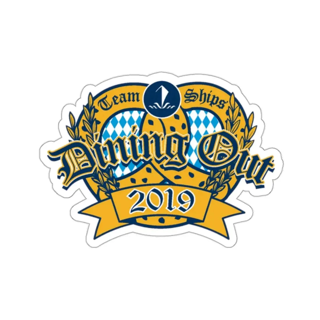 Team Ships Dining Out 2019 (U.S. Navy) STICKER Vinyl Kiss-Cut Decal 2 Inch White - The Sticker Space