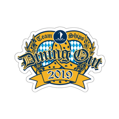 Team Ships Dining Out 2019 (U.S. Navy) STICKER Vinyl Kiss-Cut Decal 4 Inch White - The Sticker Space