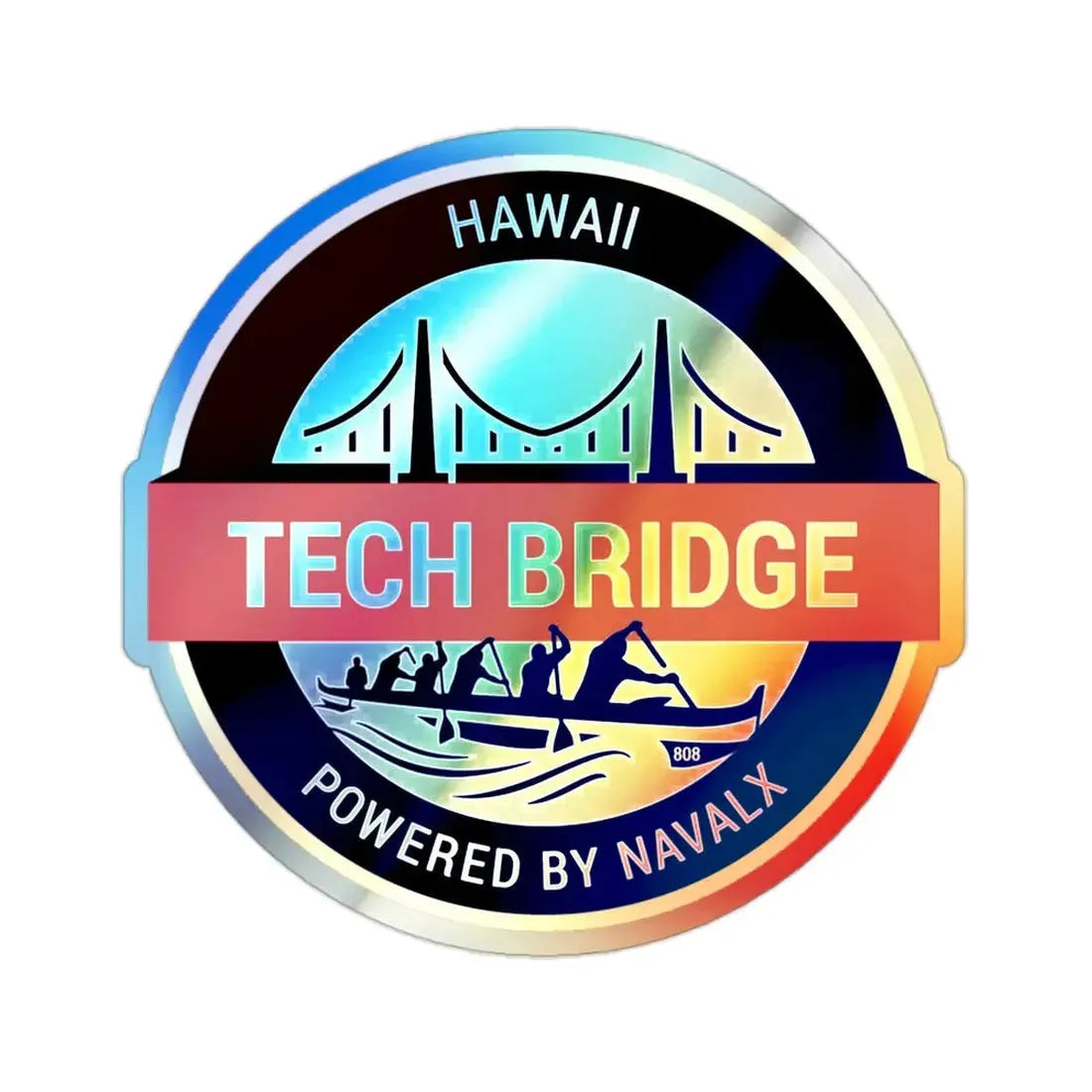 Tech Bridge Hawaii (U.S. Navy) Holographic STICKER Die-Cut Vinyl Decal 2 Inch Holographic - The Sticker Space