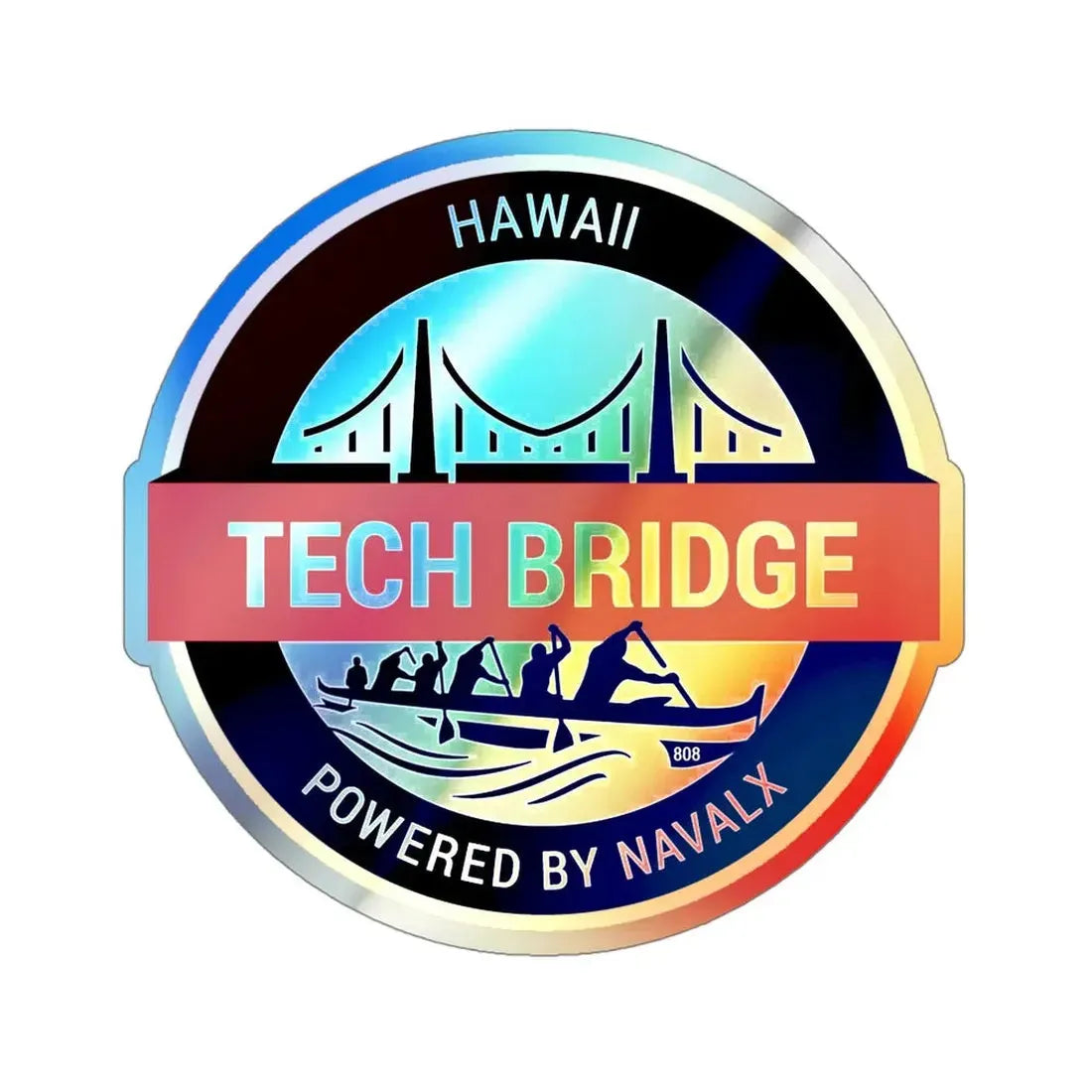 Tech Bridge Hawaii (U.S. Navy) Holographic STICKER Die-Cut Vinyl Decal 4 Inch Holographic - The Sticker Space