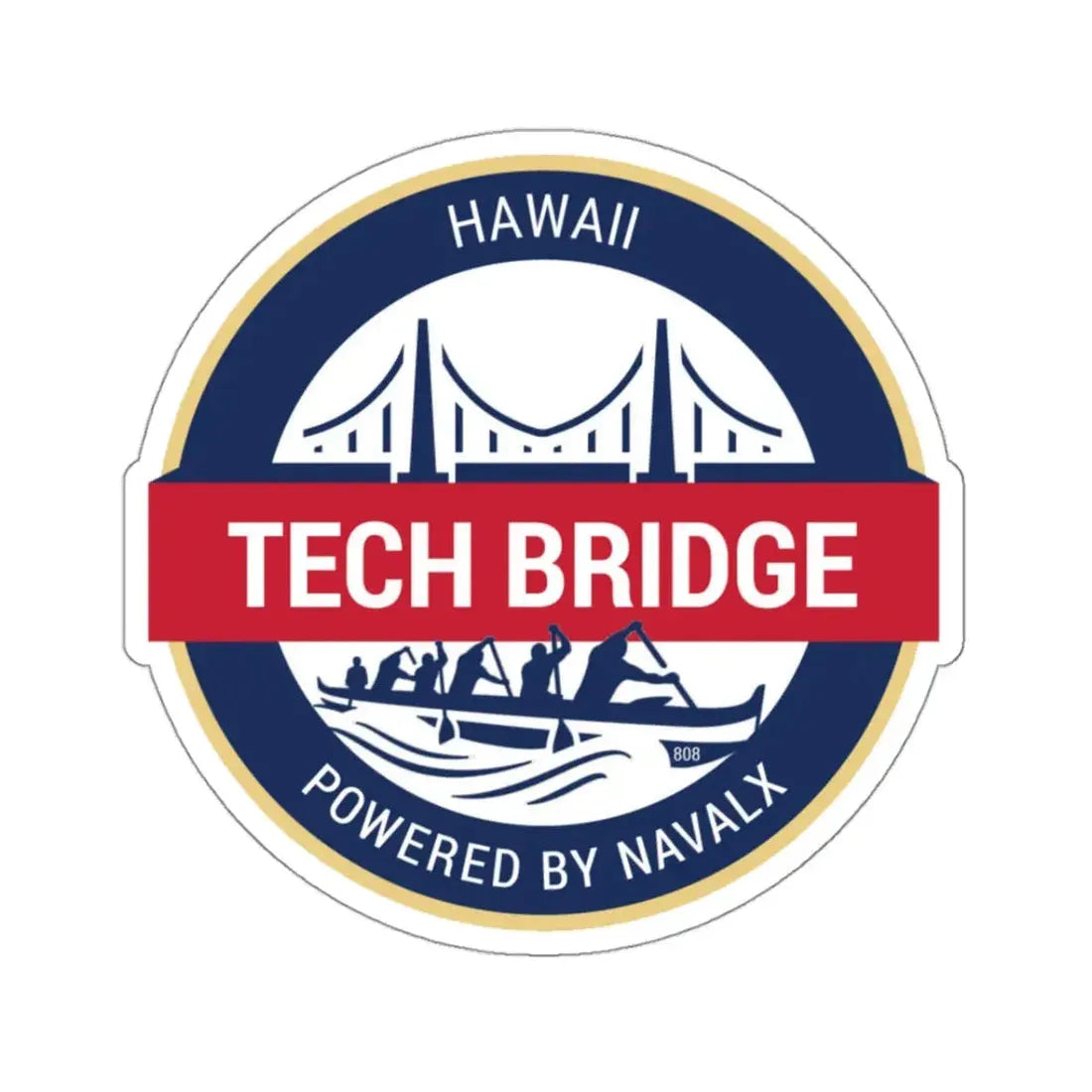 Tech Bridge Hawaii (U.S. Navy) STICKER Vinyl Kiss-Cut Decal 3 Inch White - The Sticker Space