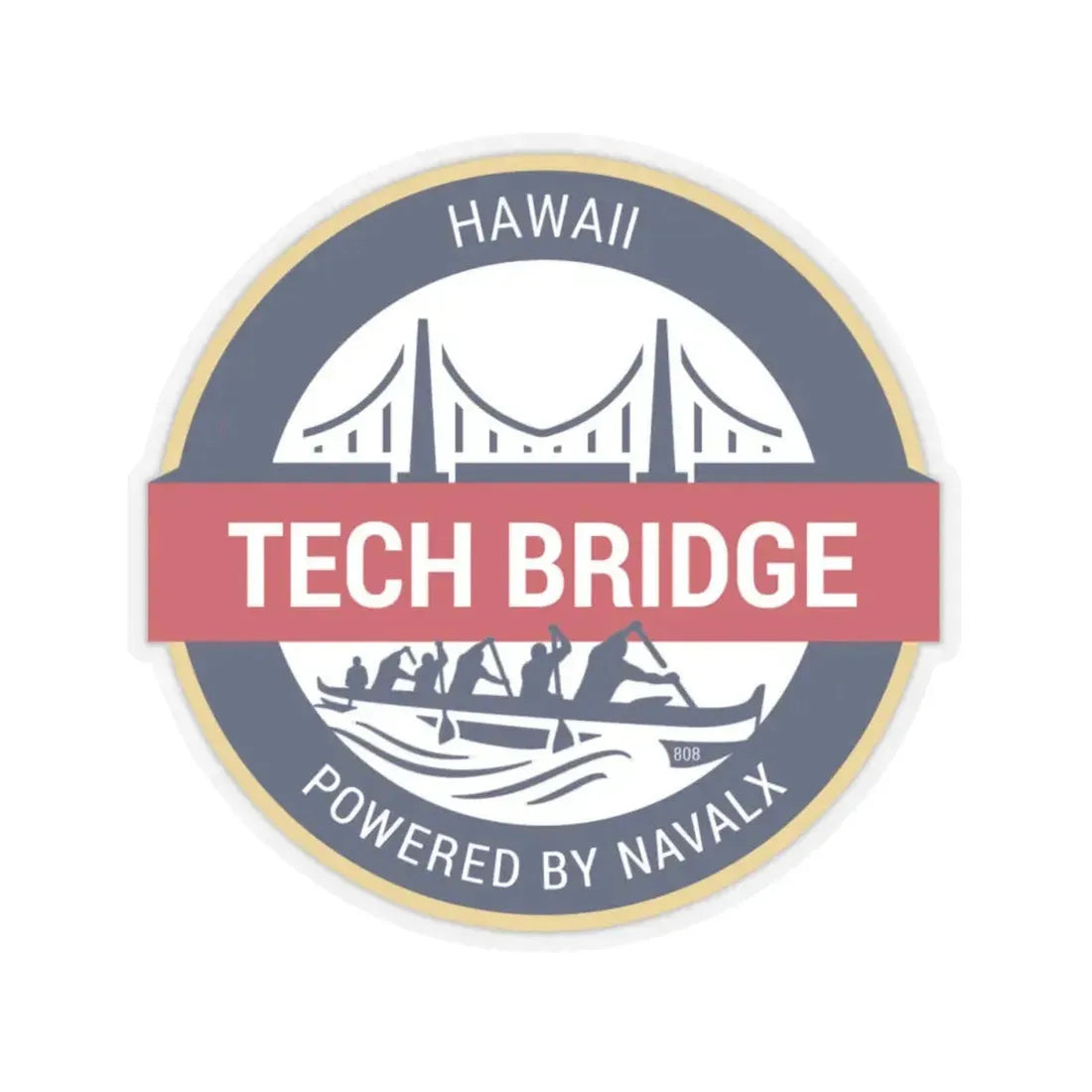 Tech Bridge Hawaii (U.S. Navy) STICKER Vinyl Kiss-Cut Decal 4 Inch Transparent - The Sticker Space