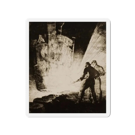 Teeming Ingots, 1935 (Magazine Illustration) Refrigerator Magnet 2 Inch Die-Cut - The Sticker Space