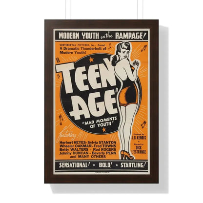 TEEN AGE 1943 - Framed Movie Poster 16″ x 24″ Walnut - The Sticker Space