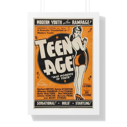 TEEN AGE 1943 - Framed Movie Poster 16″ x 24″ White - The Sticker Space
