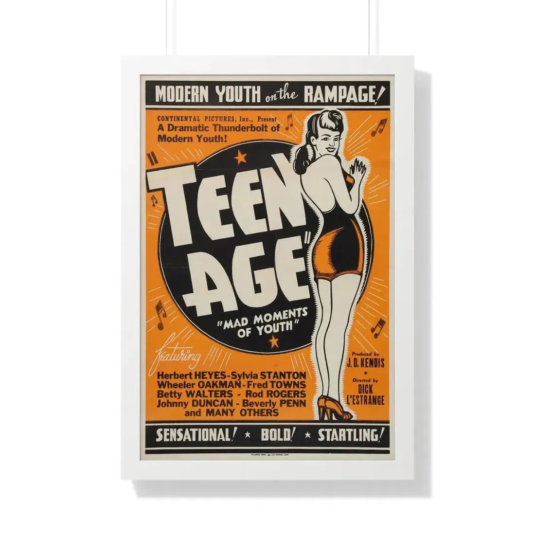 TEEN AGE 1943 - Framed Movie Poster 20" x 30" White - The Sticker Space