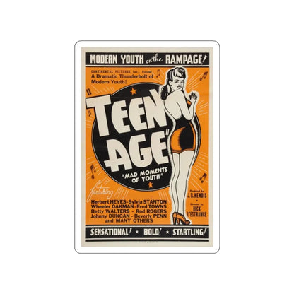 TEEN AGE 1943 Movie Poster STICKER Vinyl Die-Cut Decal 3 Inch - The Sticker Space