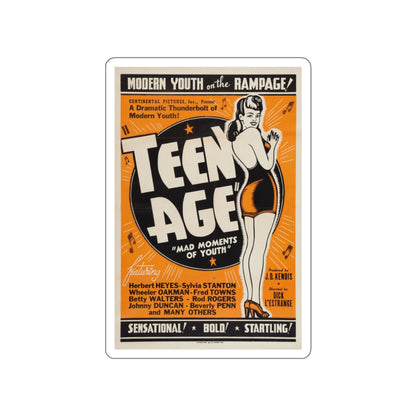 TEEN AGE 1943 Movie Poster STICKER Vinyl Die-Cut Decal-White-The Sticker Space