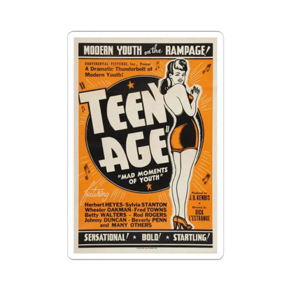 TEEN AGE 1943 Movie Poster - STICKER Vinyl Kiss-Cut Decal 2 Inch White - The Sticker Space