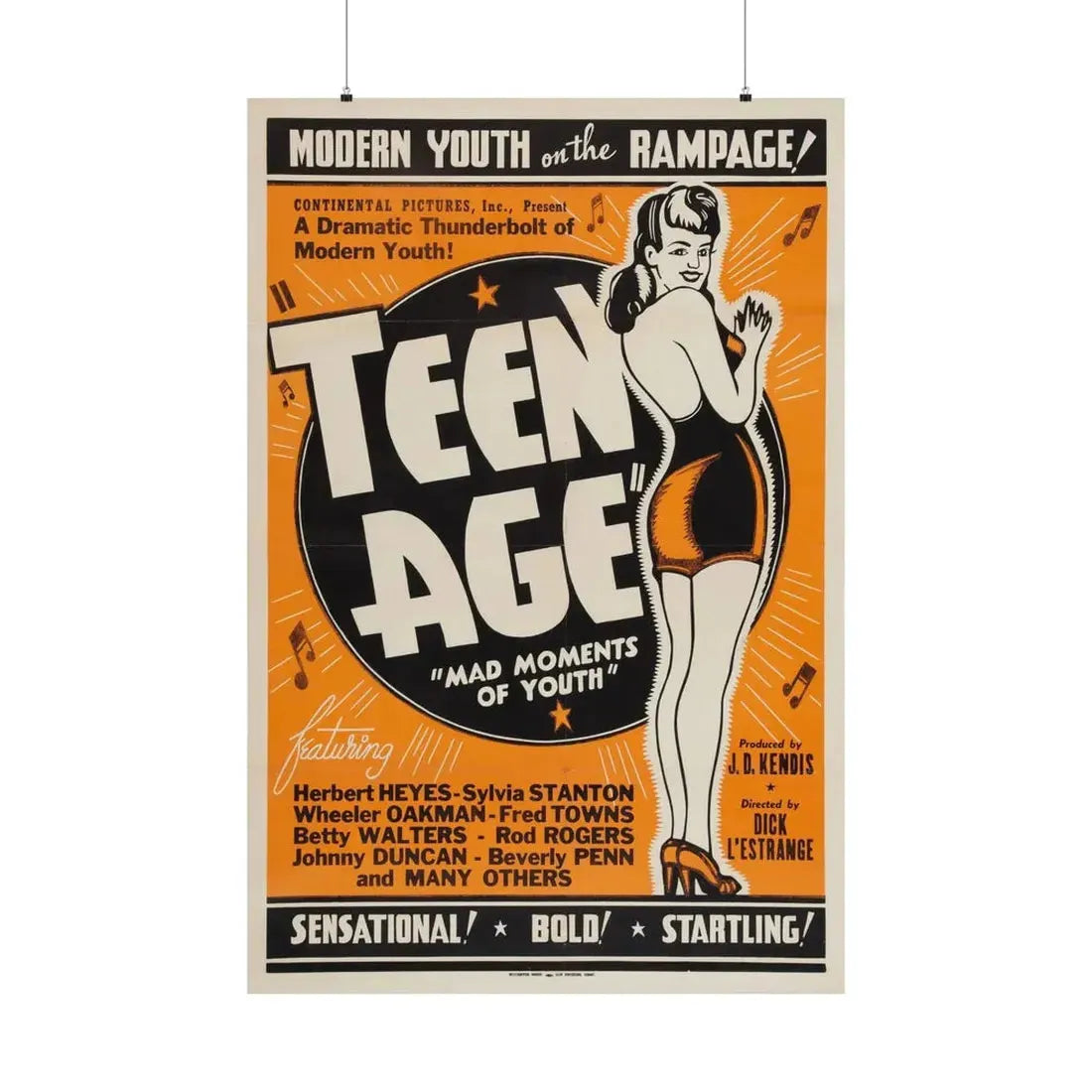 TEEN AGE 1943 - Paper Movie Poster 36" x 54" Matte - The Sticker Space