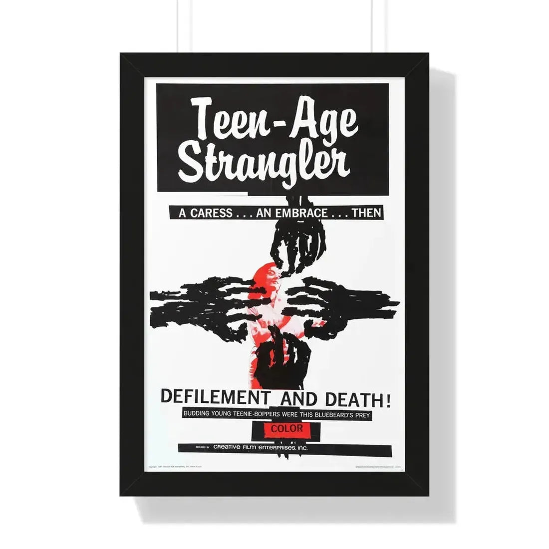 TEEN-AGE STRANGLER 1964 - Framed Movie Poster 16″ x 24″ Black - The Sticker Space