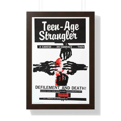 TEEN-AGE STRANGLER 1964 - Framed Movie Poster 16″ x 24″ Walnut - The Sticker Space