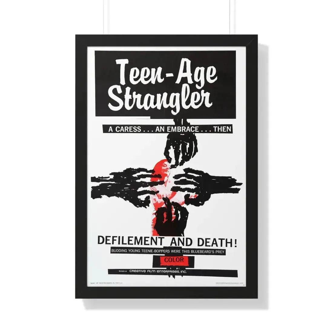 TEEN-AGE STRANGLER 1964 - Framed Movie Poster 20" x 30" Black - The Sticker Space