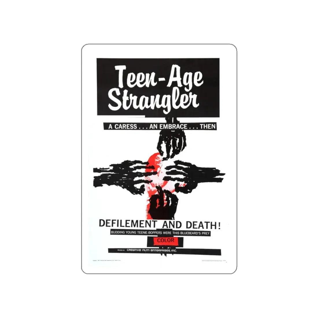 TEEN-AGE STRANGLER 1964 Movie Poster STICKER Vinyl Die-Cut Decal 5 Inch - The Sticker Space