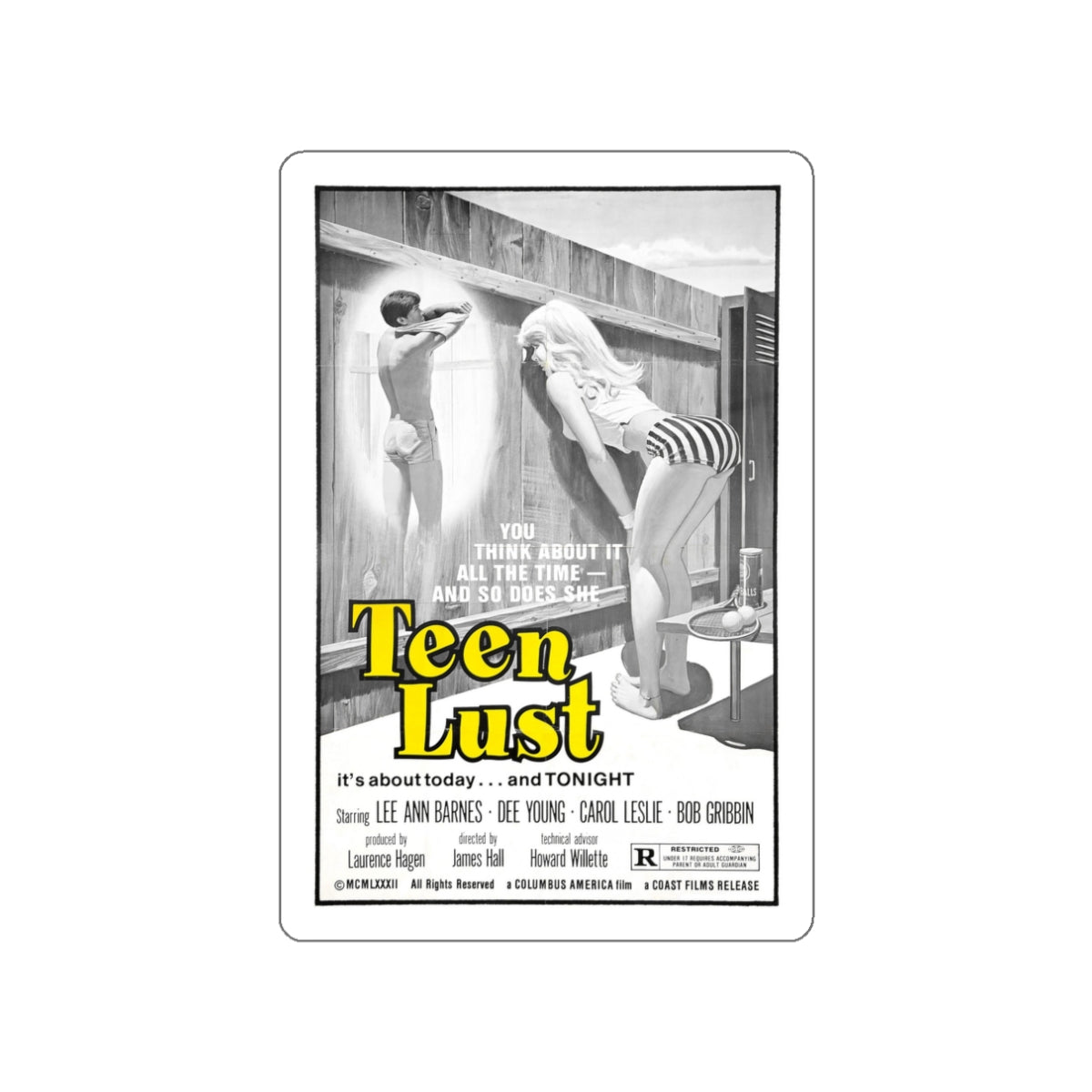 TEEN LUST (HIGH SCHOOL TEASERS) 1978 Movie Poster STICKER Vinyl Die-Cut Decal-White-The Sticker Space