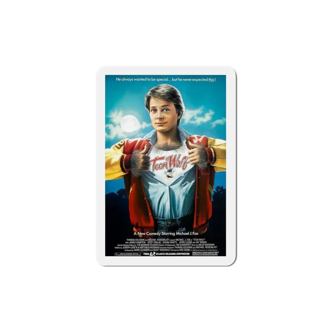 Teen Wolf 1985 Movie Poster Refrigerator Magnet 4 Inch - The Sticker Space
