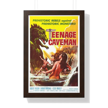 TEENAGE CAVEMAN 1958 - Framed Movie Poster 16″ x 24″ Walnut - The Sticker Space