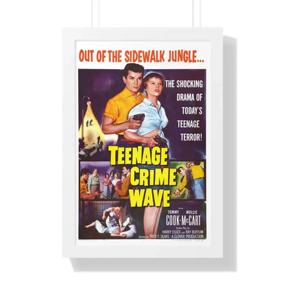 TEENAGE CRIME WAVE 1955 - Framed Movie Poster 16″ x 24″ White - The Sticker Space