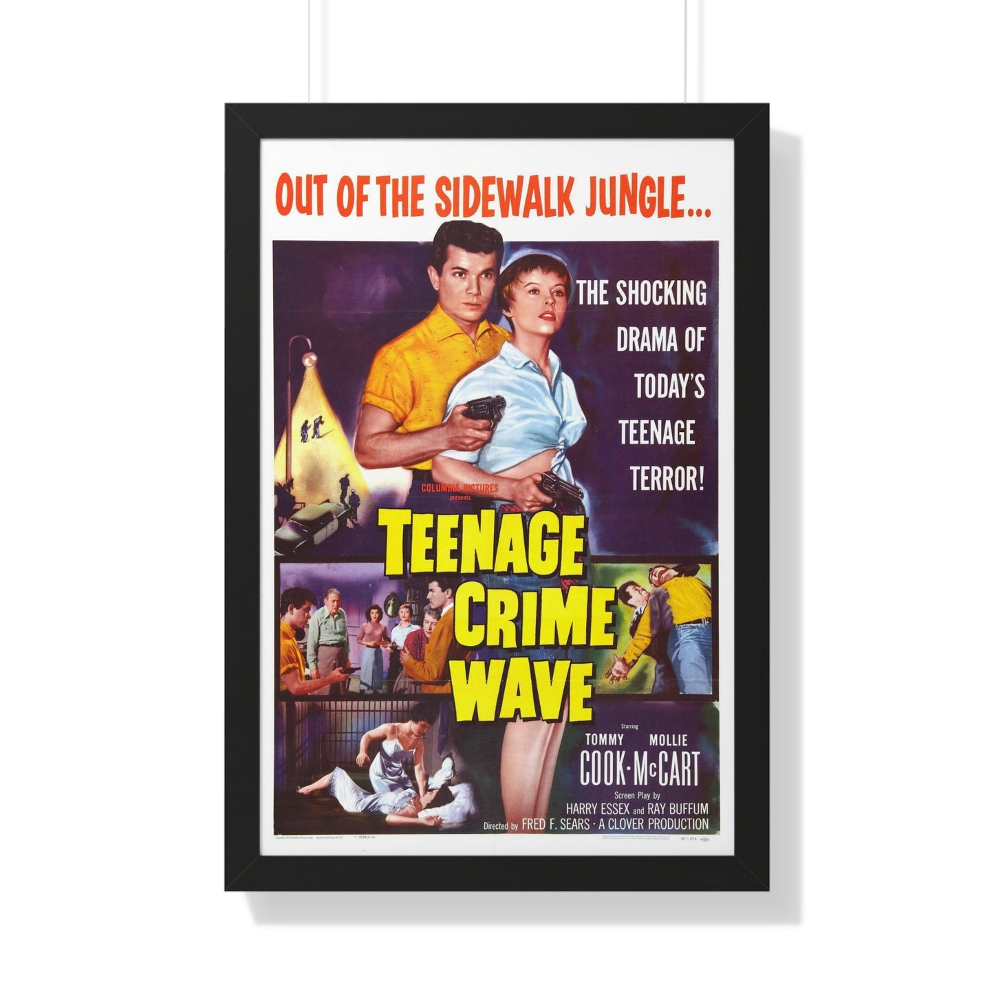 TEENAGE CRIME WAVE 1955 - Framed Movie Poster-20" x 30"-The Sticker Space