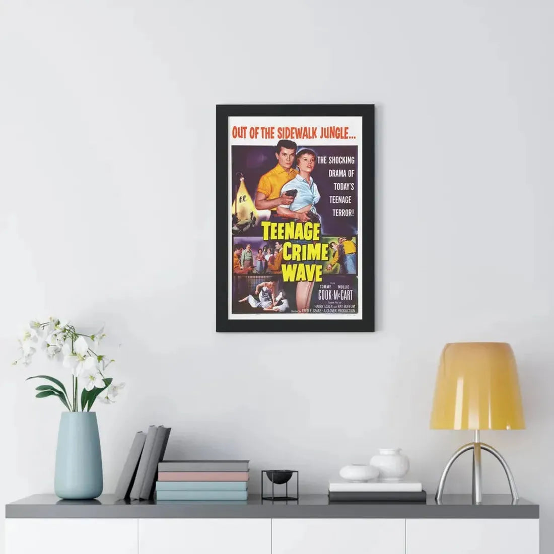 TEENAGE CRIME WAVE 1955 - Framed Movie Poster - The Sticker Space