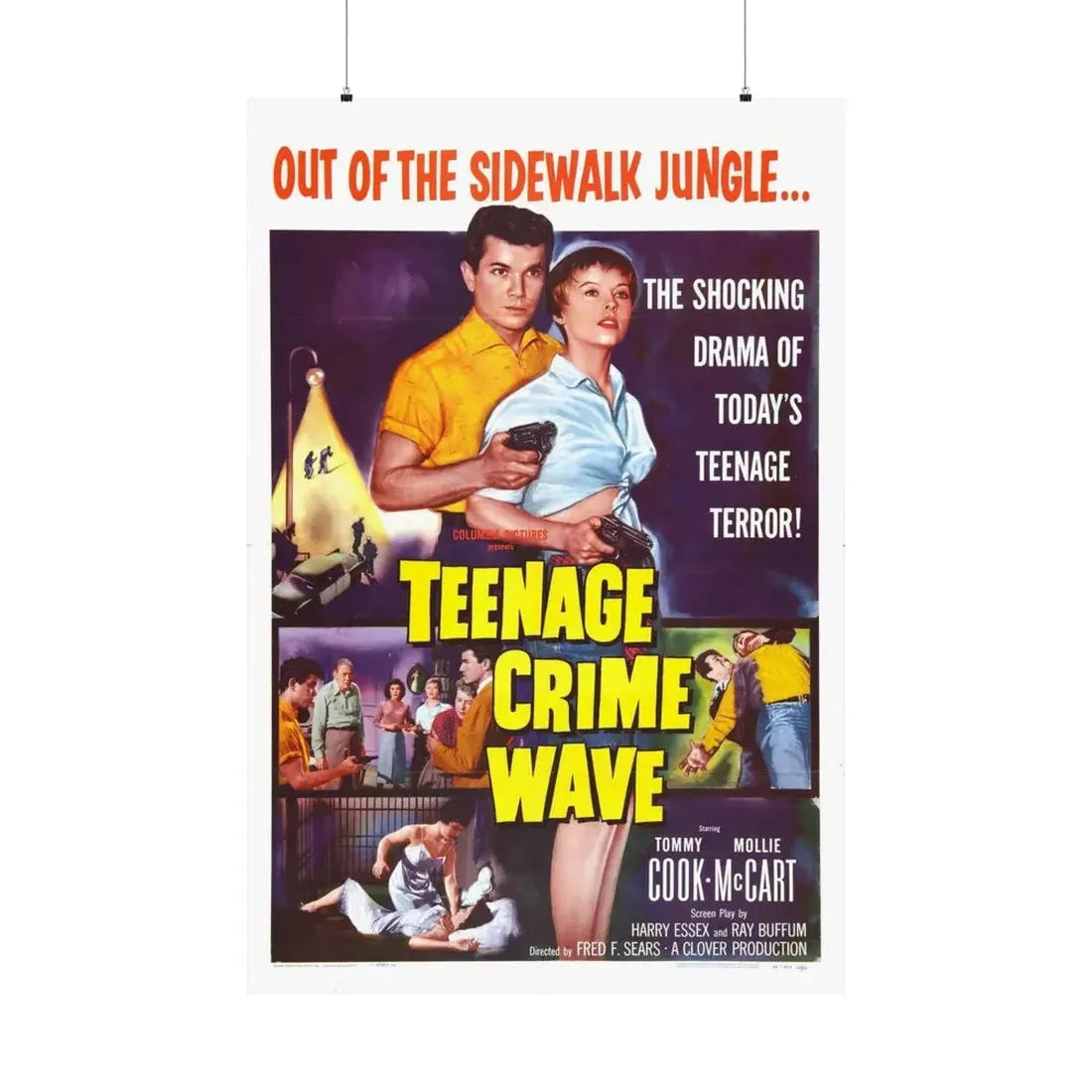 TEENAGE CRIME WAVE 1955 - Paper Movie Poster 36" x 54" Matte - The Sticker Space