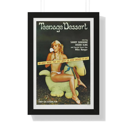 TEENAGE DESSERT 1976 - Framed Movie Poster 16″ x 24″ Black - The Sticker Space