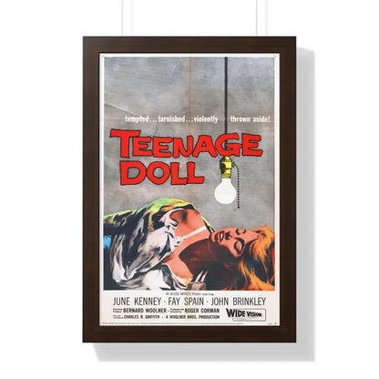 TEENAGE DOLL 1957 - Framed Movie Poster 16″ x 24″ Walnut - The Sticker Space