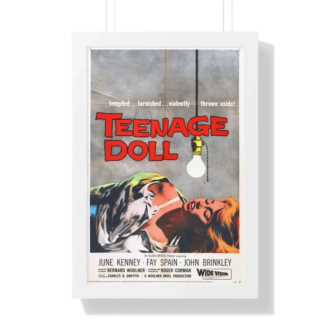 TEENAGE DOLL 1957 - Framed Movie Poster 16″ x 24″ White - The Sticker Space