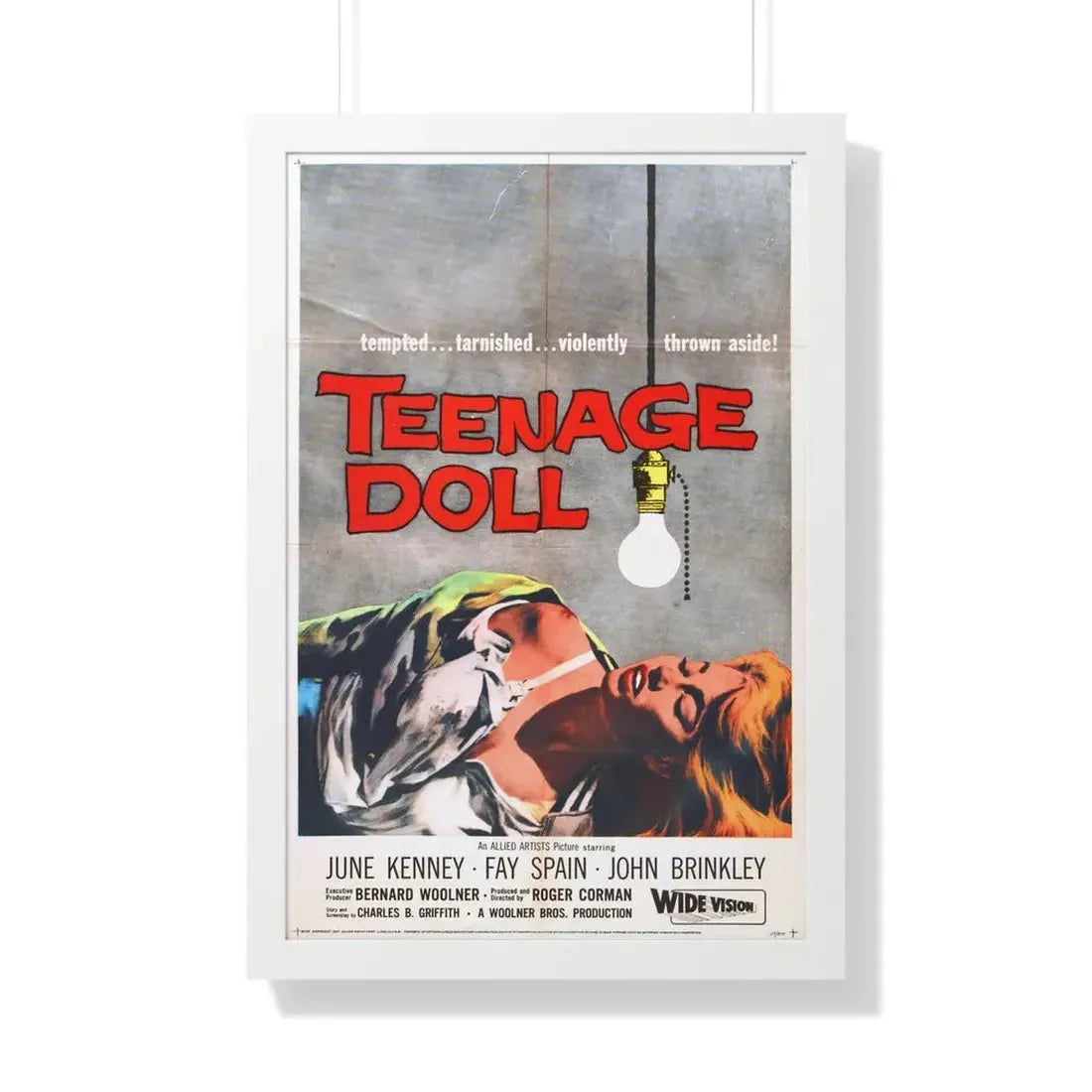 TEENAGE DOLL 1957 - Framed Movie Poster 20" x 30" White - The Sticker Space