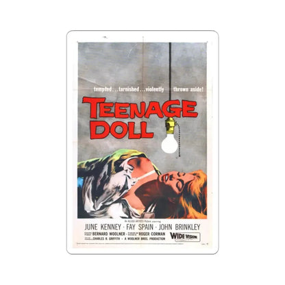 TEENAGE DOLL 1957 Movie Poster - STICKER Vinyl Kiss-Cut Decal 2 Inch White - The Sticker Space
