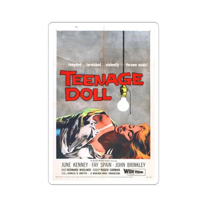 TEENAGE DOLL 1957 Movie Poster - STICKER Vinyl Kiss-Cut Decal 6 Inch White - The Sticker Space
