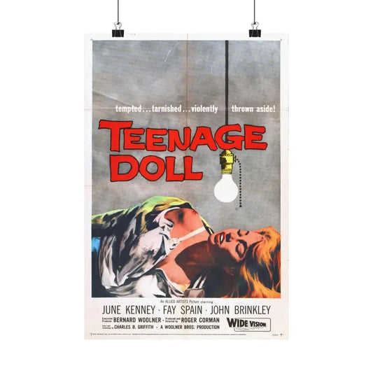 TEENAGE DOLL 1957 - Paper Movie Poster 12″ x 18″ Matte - The Sticker Space