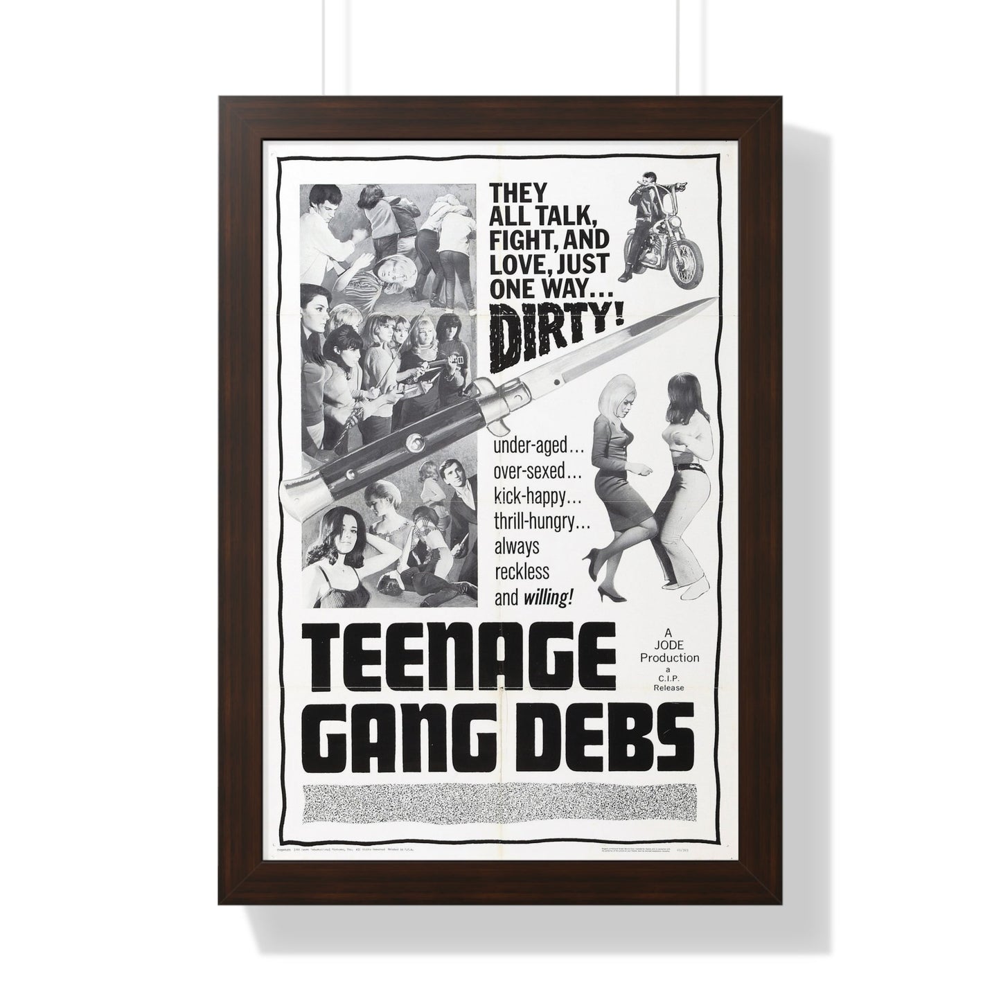 TEENAGE GANG DEBS 1966 - Framed Movie Poster-16″ x 24″-The Sticker Space