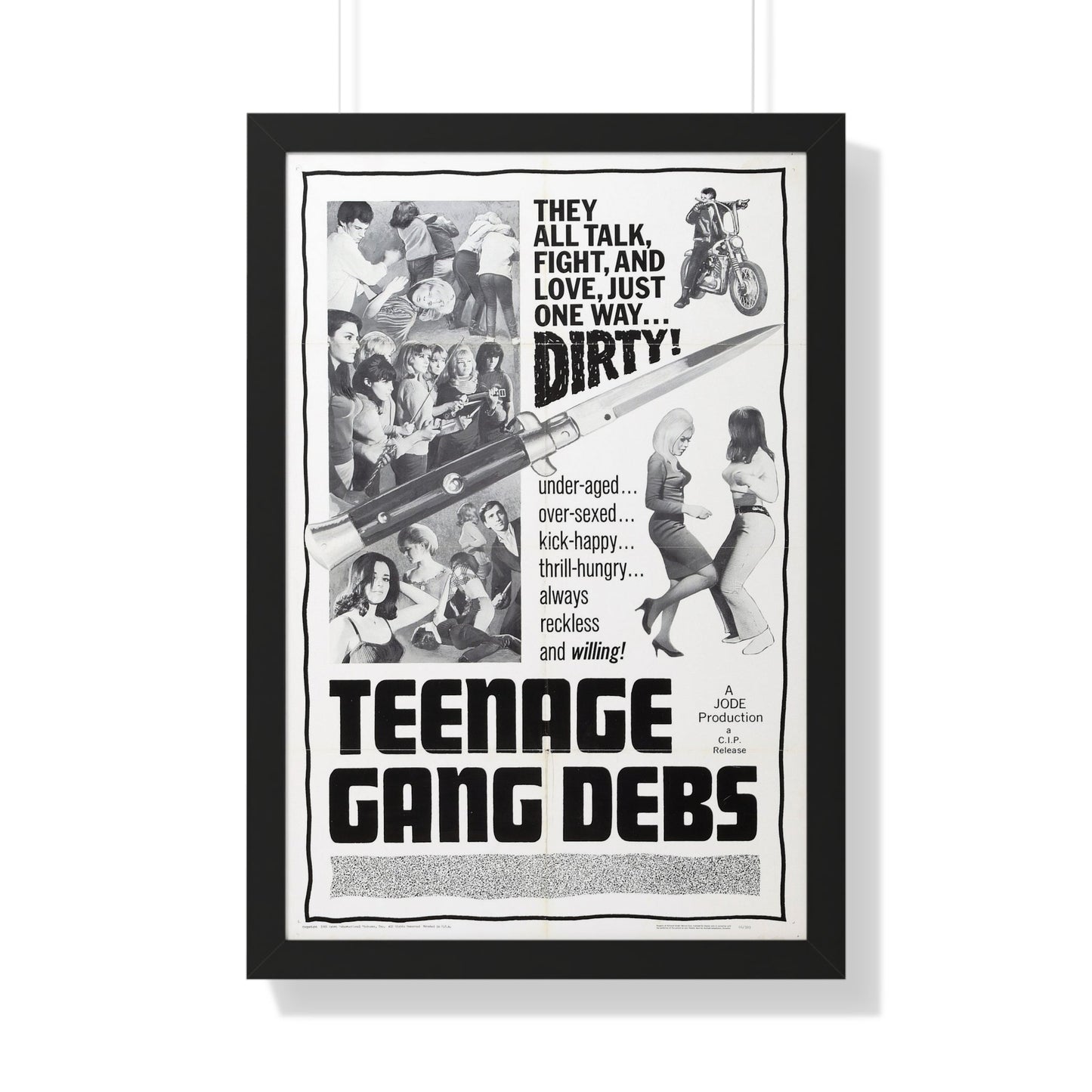 TEENAGE GANG DEBS 1966 - Framed Movie Poster-20" x 30"-The Sticker Space