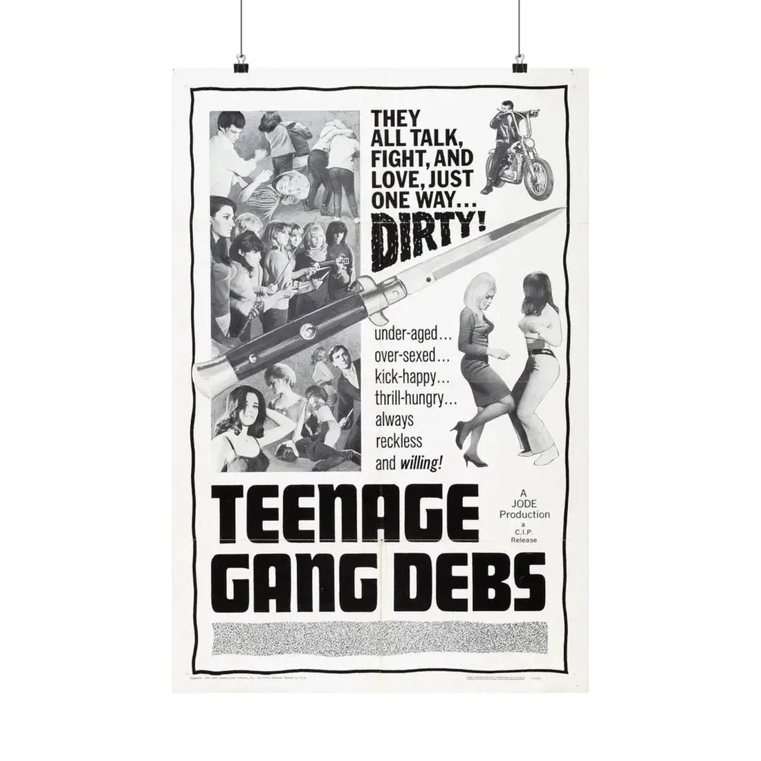TEENAGE GANG DEBS 1966 - Paper Movie Poster 20″ x 30″ Matte - The Sticker Space