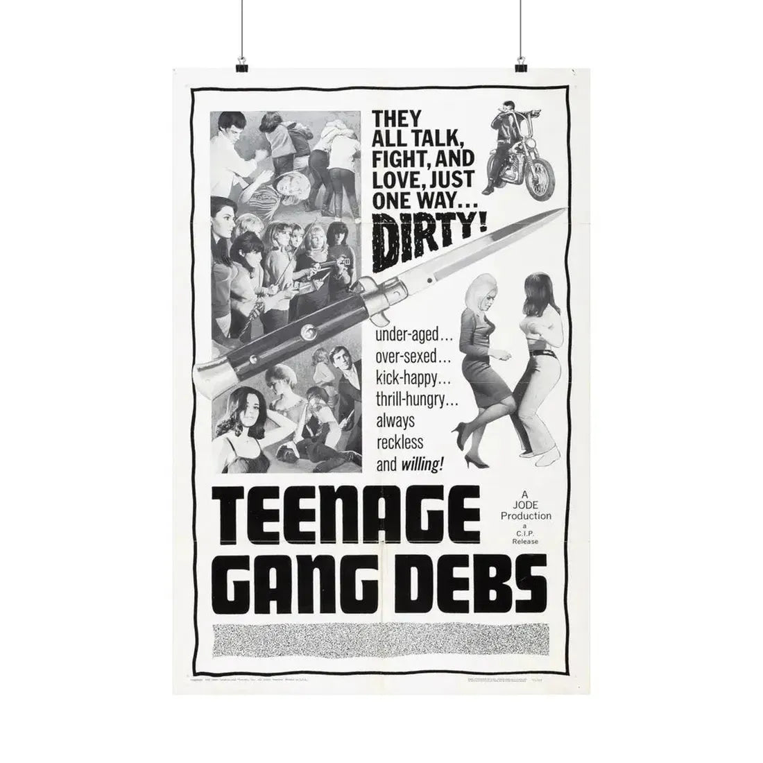 TEENAGE GANG DEBS 1966 - Paper Movie Poster 24″ x 36″ Matte - The Sticker Space