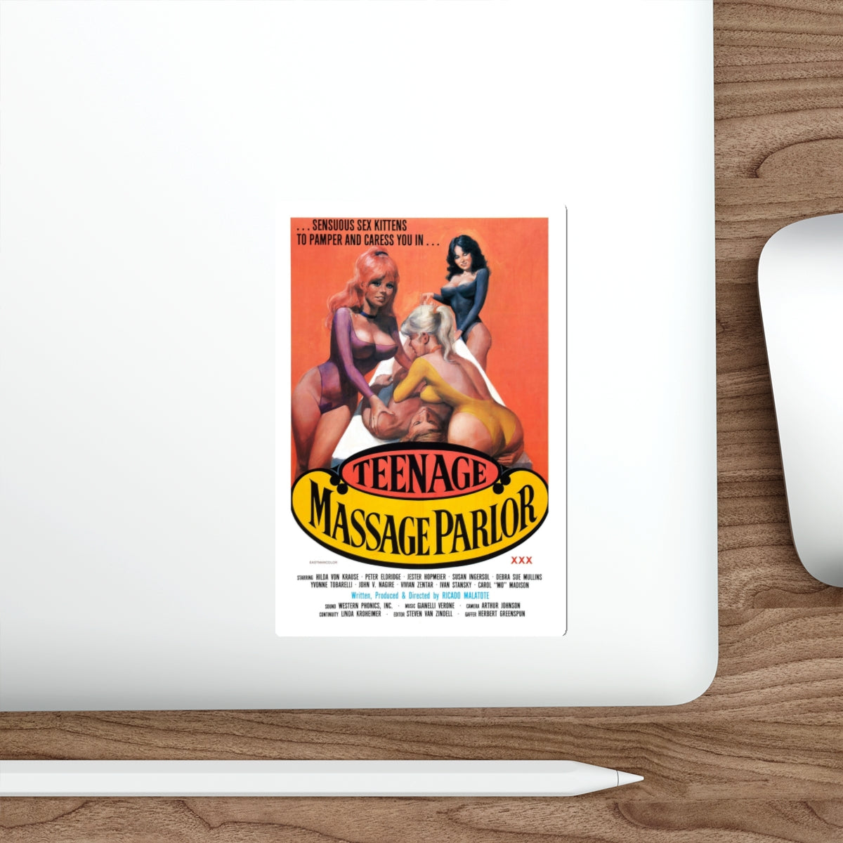 TEENAGE MASSAGE PARLOR 1976 Movie Poster STICKER Vinyl Die-Cut Decal-The Sticker Space