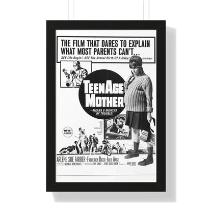 TEENAGE MOTHER 1967 - Framed Movie Poster 16″ x 24″ Black - The Sticker Space
