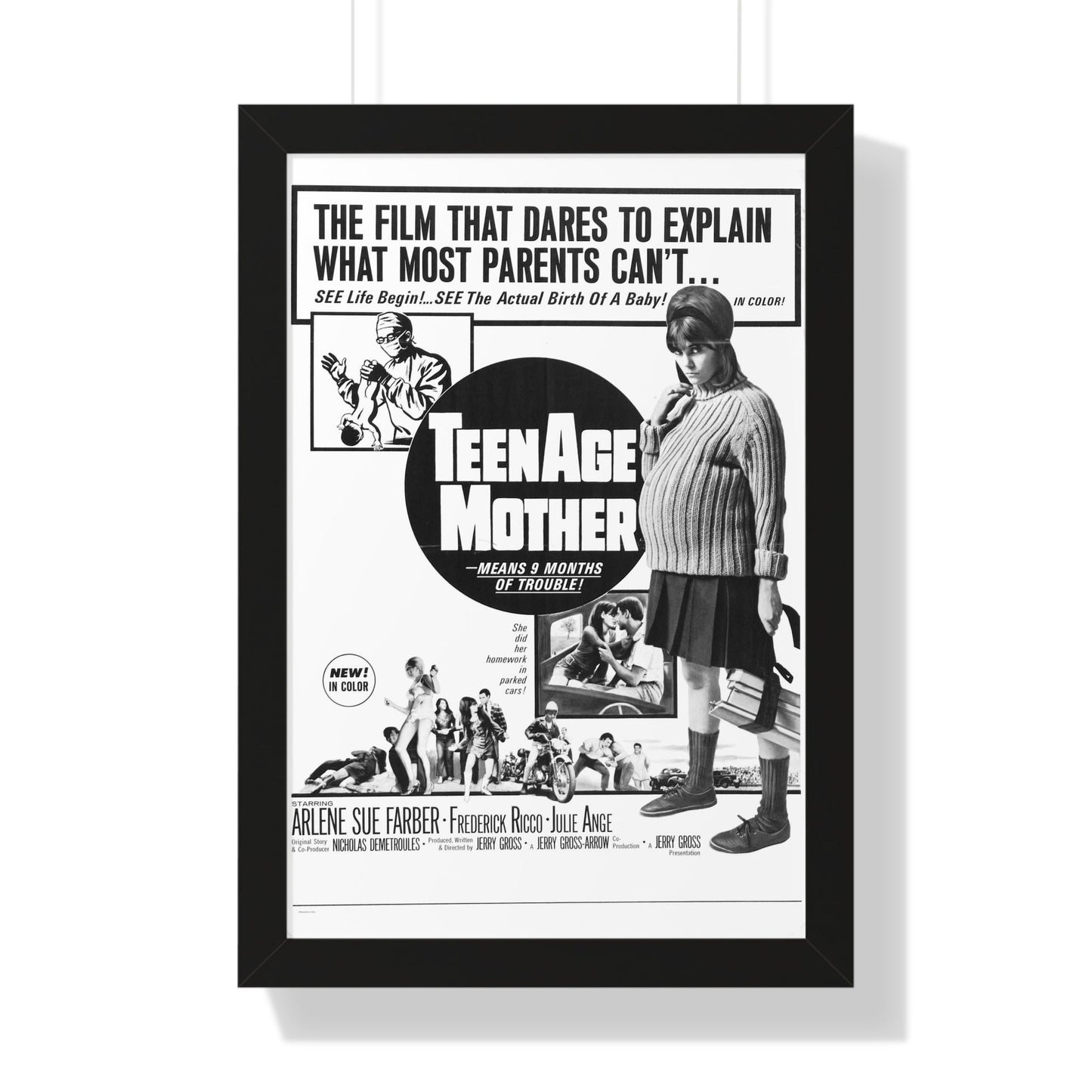 TEENAGE MOTHER 1967 - Framed Movie Poster-16″ x 24″-The Sticker Space