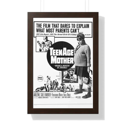 TEENAGE MOTHER 1967 - Framed Movie Poster 16″ x 24″ Walnut - The Sticker Space