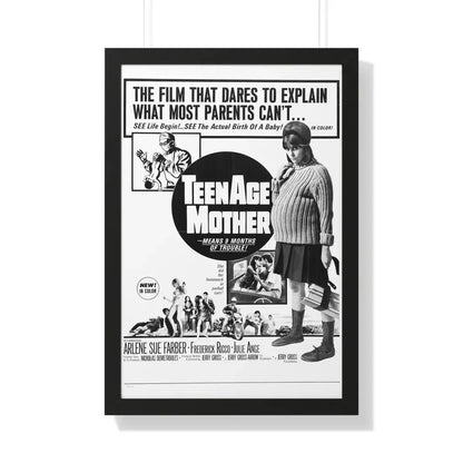 TEENAGE MOTHER 1967 - Framed Movie Poster 20" x 30" Black - The Sticker Space