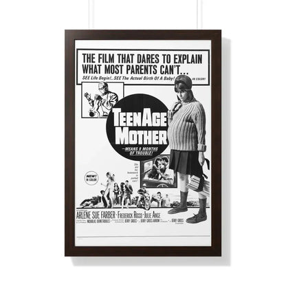 TEENAGE MOTHER 1967 - Framed Movie Poster 20" x 30" Walnut - The Sticker Space