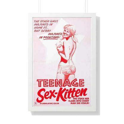 TEENAGE SEX-KITTEN 1975 - Framed Movie Poster 20" x 30" White - The Sticker Space