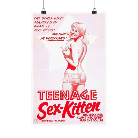 TEENAGE SEX-KITTEN 1975 - Paper Movie Poster 12″ x 18″ Matte - The Sticker Space